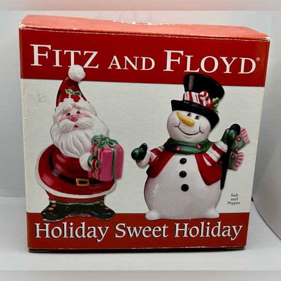2010 Fitz & Floyd Holiday Sweet Holiday Salt & Pepper Shaker Set Christmas Santa - Picture 13 of 13